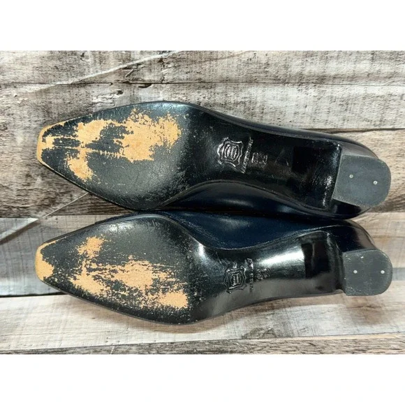 Renee Mancini Paris Capretto Karung Pump Heels Women Shoes Dress Black 34.5 US 4 - Picture 9 of 14